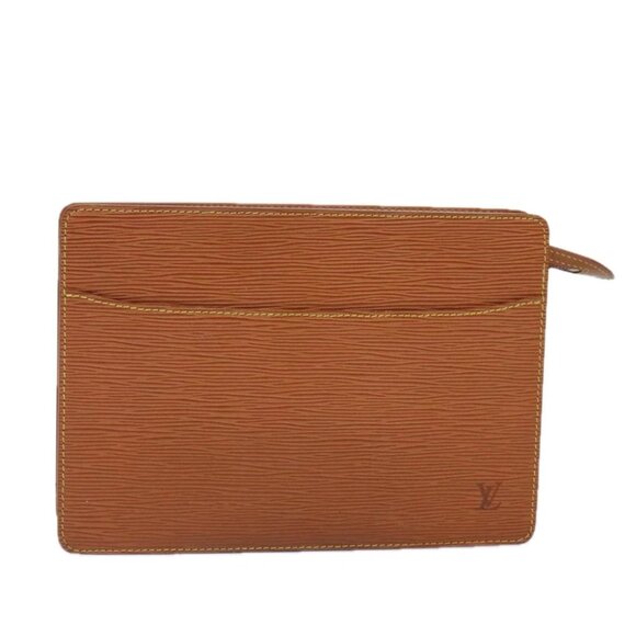 LOUIS VUITTON Epi Pochette Homme Clutch Bag Brown Zipangu Gold M52528 Auth 92635 - Picture 1 of 16